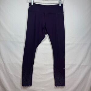 Lululemon Purple‎ Run Speed Scalloped Hem Dot Detail Leggings Athletic Size 6